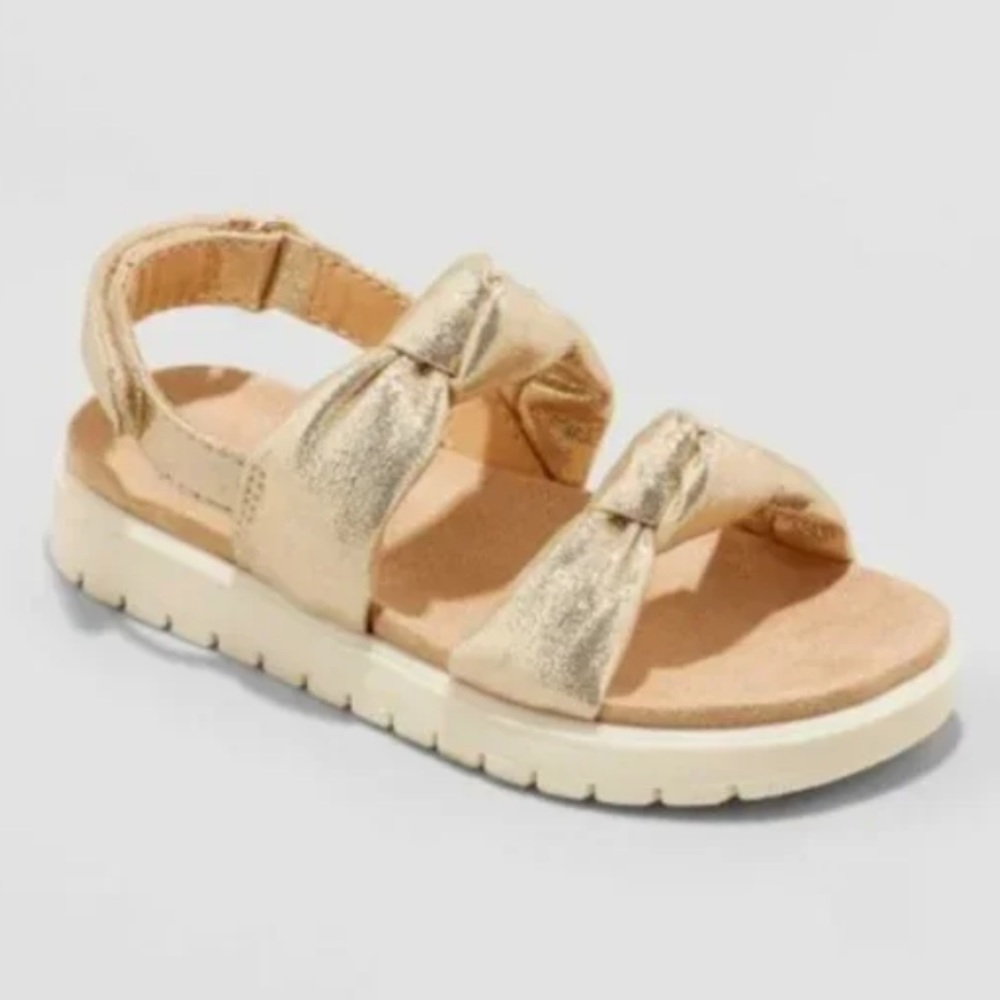 Cat & Jack gold metallic sandals size 7 toddler